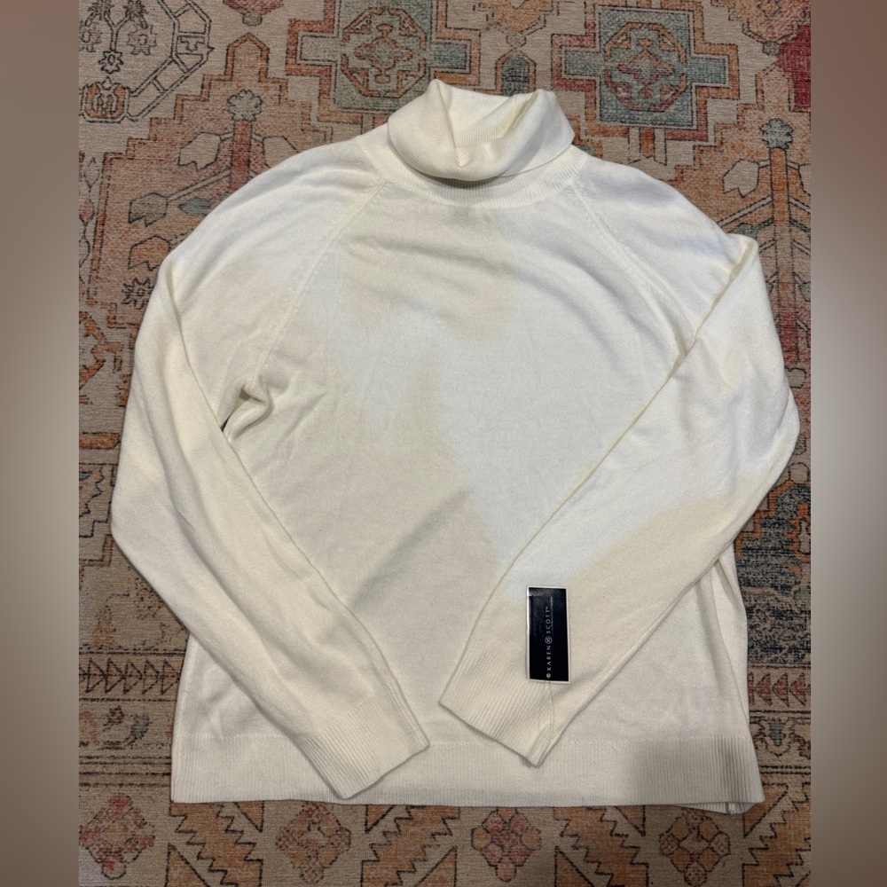 Karen Scott Cream Knit Sweater